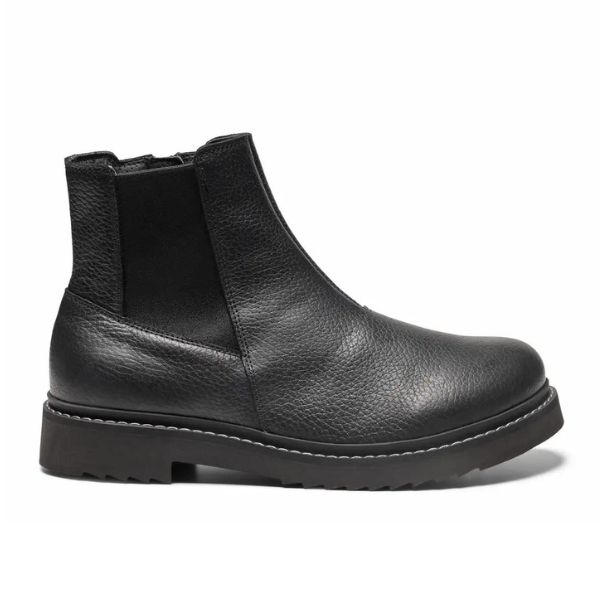 New Feet Boot Zipper Plain Leather Black Women