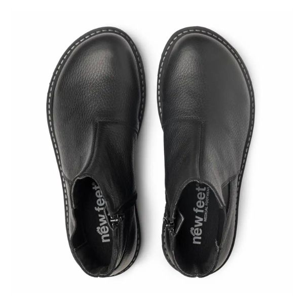 New Feet Boot Zipper Plain Leather Black Women - Bild 3