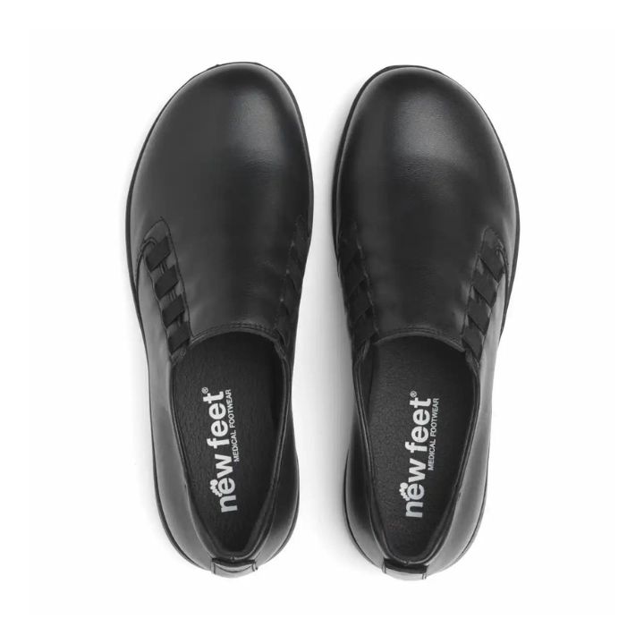 New Feet Loafer Elastic Plain Leather Black Women - Bild 3