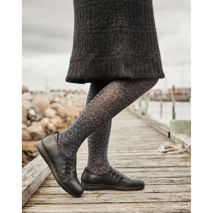 New Feet Loafer Elastic Plain Leather Black Women - Bild 5