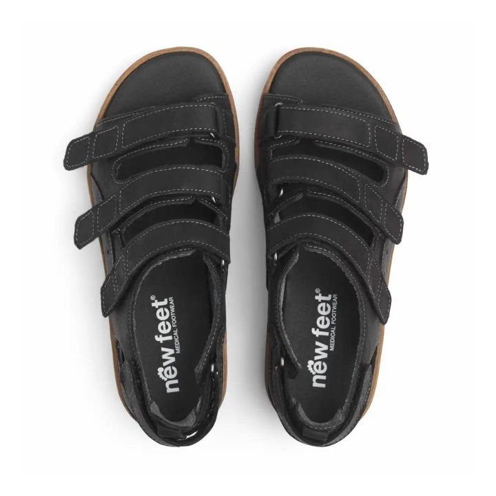 New Feet Sandal Loop Heelcap Black Nubuck Women - Bild 4