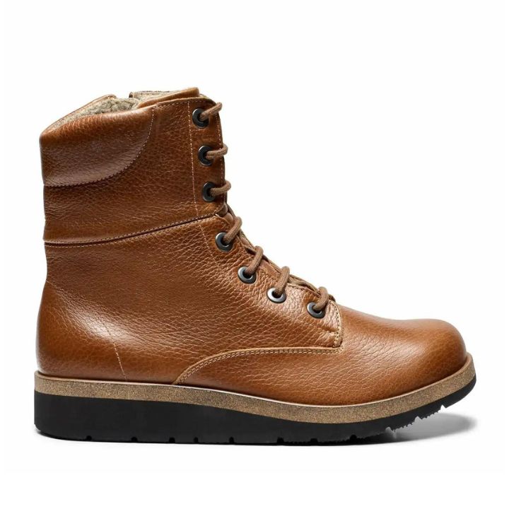 New Feet Boot Lace and Zipper Chestnut Women