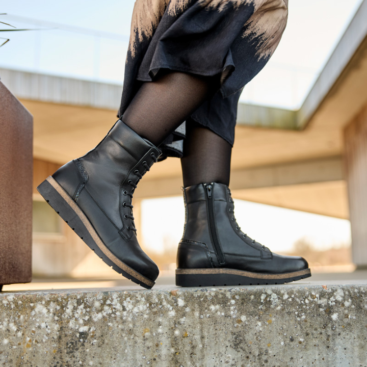 New Feet Boot Lace & Zipper Black Women - Bild 5