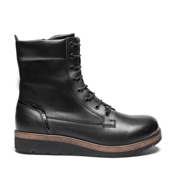 New Feet Boot Lace & Zipper Black Women